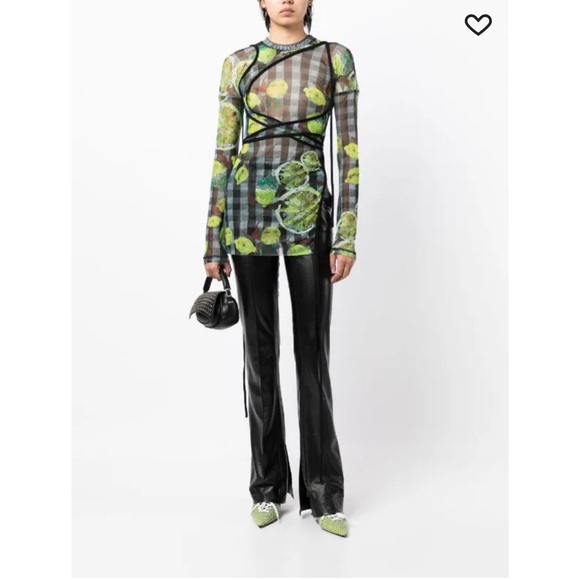 NEW Ottolinger Mesh Wrap Longsleeve Lemon Print Size: S - Picture 5 of 10
